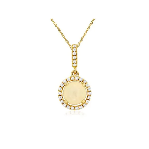 Opal and Diamond Halo Pendant Baxter's Fine Jewelry Warwick, RI