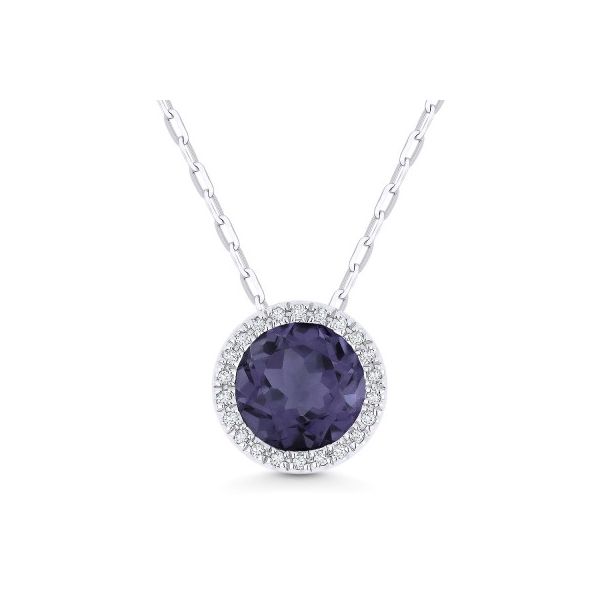 Created Alexandrite Halo Pendant Baxter's Fine Jewelry Warwick, RI