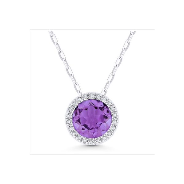 Amethyst Halo Necklace Baxter's Fine Jewelry Warwick, RI