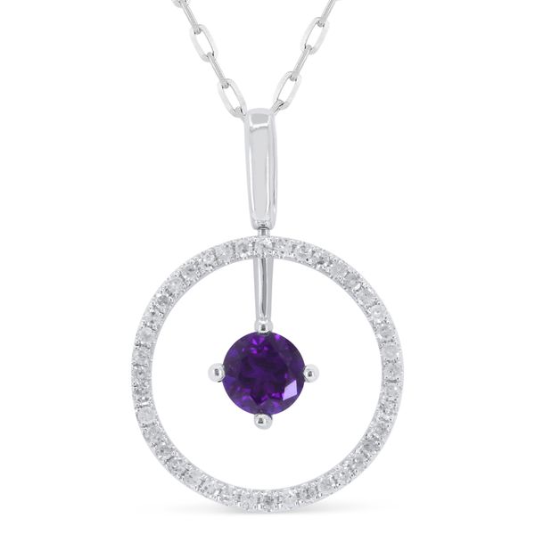 Amethyst and Diamond Circle Pendant Baxter's Fine Jewelry Warwick, RI