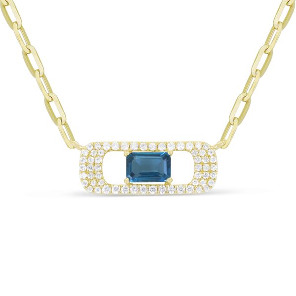 London Blue Topaz and Diamond Pendant Baxter's Fine Jewelry Warwick, RI
