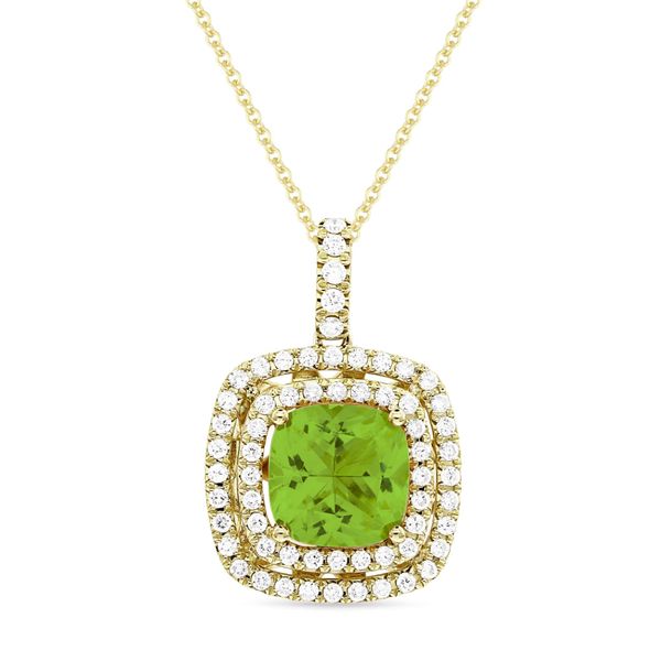 Peridot and Diamond Halo Pendant Baxter's Fine Jewelry Warwick, RI