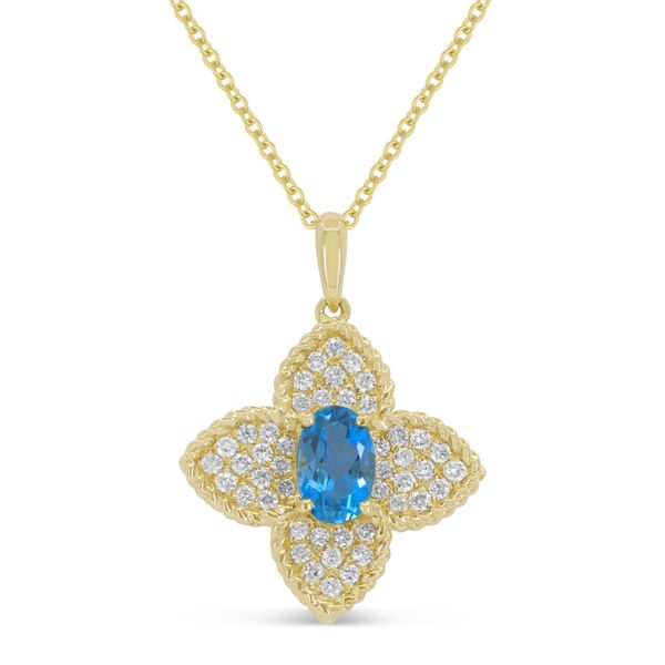 Swiss Blue Topaz and Diamond Pendant Baxter's Fine Jewelry Warwick, RI