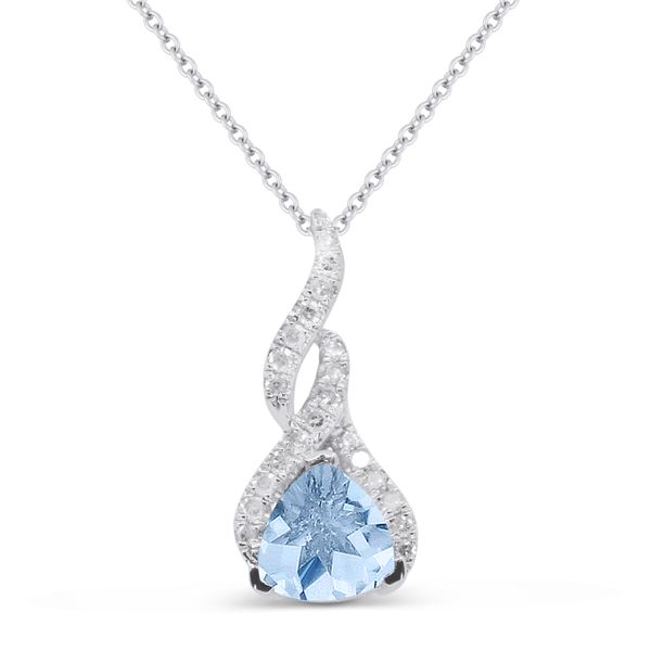 Swiss Blue Topaz and Diamond Pendant Baxter's Fine Jewelry Warwick, RI