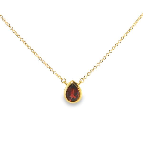 Garnet Bezel Solitaire Pendant Baxter's Fine Jewelry Warwick, RI