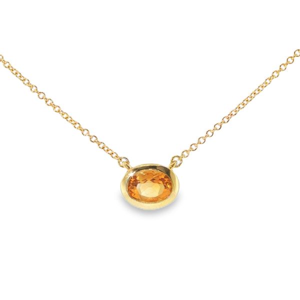 Citrine Bezel Solitaire Pendant Baxter's Fine Jewelry Warwick, RI