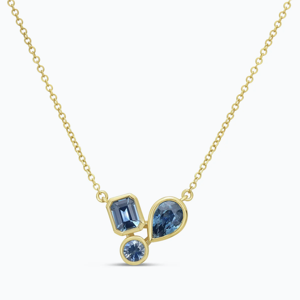Mixed Cut Bezel Montana Sapphire Pendant Baxter's Fine Jewelry Warwick, RI