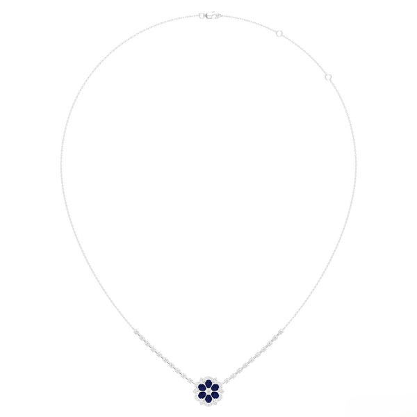 Blue Sapphire and Diamond Floral Pendant Baxter's Fine Jewelry Warwick, RI