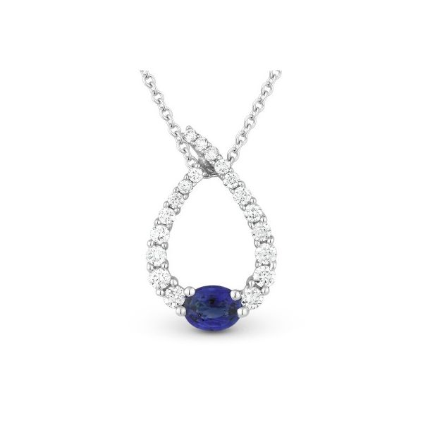 Blue Sapphire and Diamond Drop Pendant Baxter's Fine Jewelry Warwick, RI