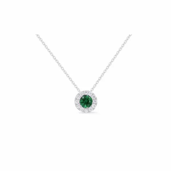 Emerald Halo Pendant Baxter's Fine Jewelry Warwick, RI