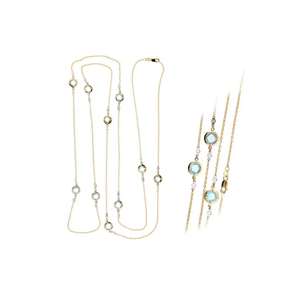 Blue Topaz Station Necklace Baxter's Fine Jewelry Warwick, RI