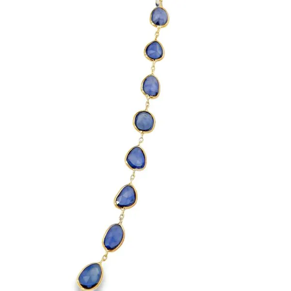 Blue Sapphire Slice Necklace Image 2 Baxter's Fine Jewelry Warwick, RI