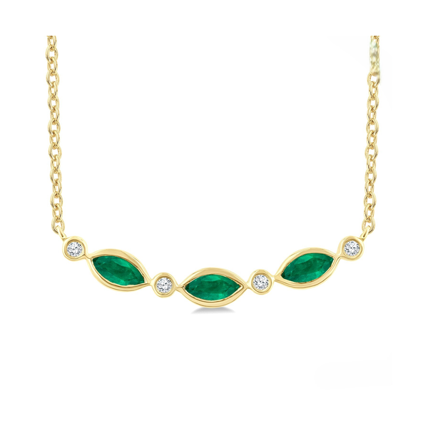 Marquise Emerald & Diamond Fashion Necklace Baxter's Fine Jewelry Warwick, RI