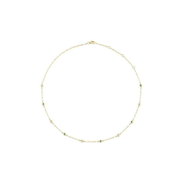 Emerald and Diamond Sparkle By The Yard Chain Necklace Baxter's Fine Jewelry Warwick, RI
