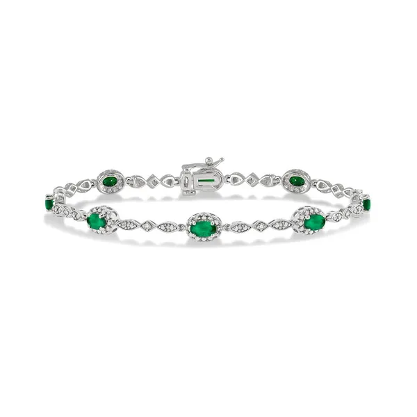 10k Emerald and Diamond Bracelet Baxter's Fine Jewelry Warwick, RI