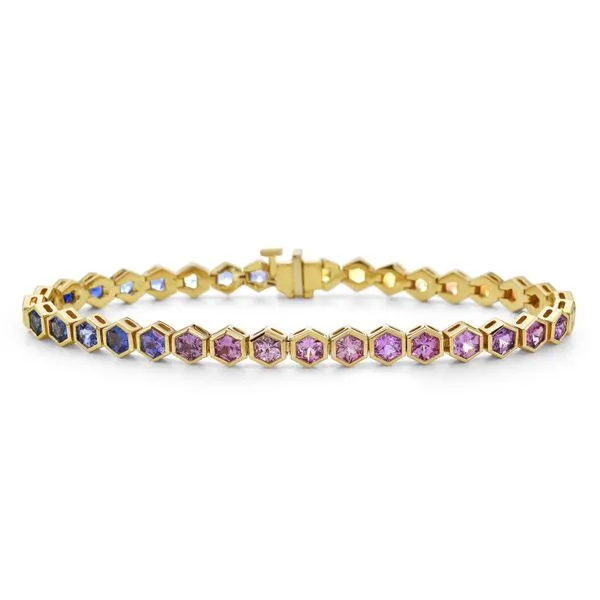 Multicolored Sapphire Hexagon Bracelet similar item image