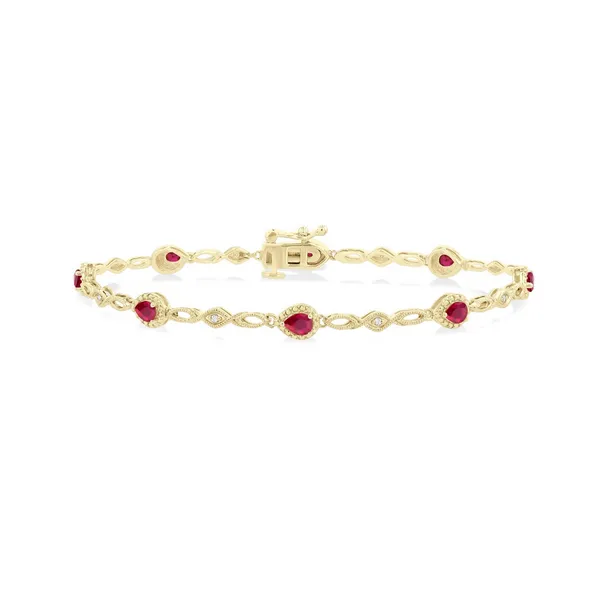Pear Ruby and Diamond Bracelet Baxter's Fine Jewelry Warwick, RI