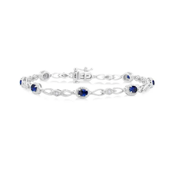 Blue Sapphire and Diamond Tennis Bracelet similar item image