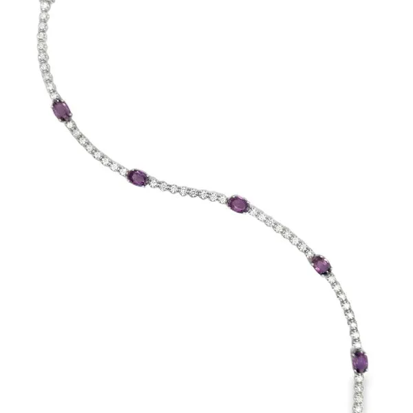 Purple Sapphire and Diamond Tennis Bracelet Image 3 Baxter's Fine Jewelry Warwick, RI