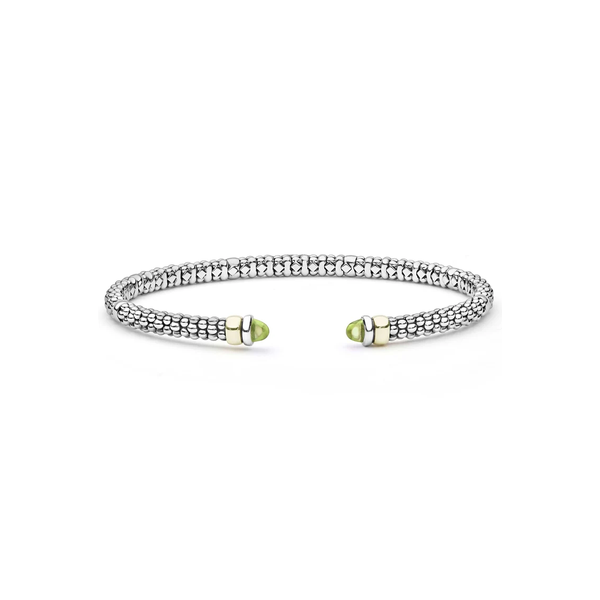 Two-Tone Peridot Mini Versa Torque Bracelet | 3mm Baxter's Fine Jewelry Warwick, RI