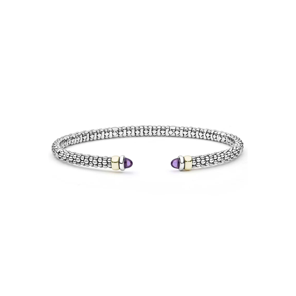 Two-Tone Amethyst Mini Versa Torque Bracelet | 3mm Baxter's Fine Jewelry Warwick, RI