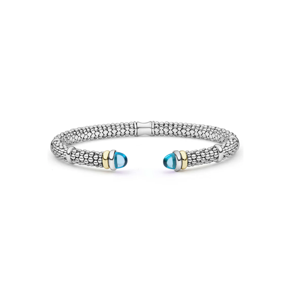 Two-Tone Swiss Blue Topaz Versa Torque Bracelet | 5mm Baxter's Fine Jewelry Warwick, RI