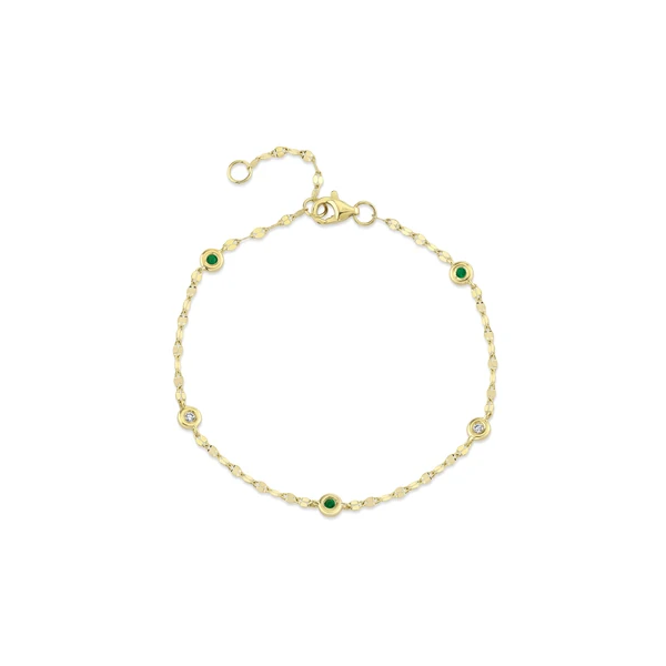 Emerald and Diamond Sparkle By The Yard Chain Bracelet Baxter's Fine Jewelry Warwick, RI