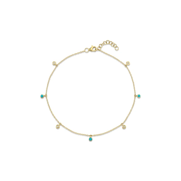 Diamond and Turquoise Anklet Baxter's Fine Jewelry Warwick, RI