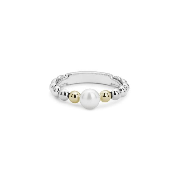 Two Tone 5mm Pearl Ring Image 2 Baxter's Fine Jewelry Warwick, RI