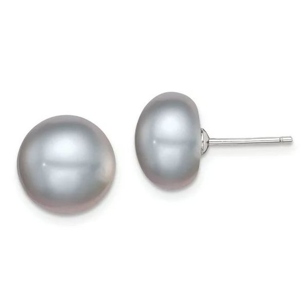 Gray Button Pearl Studs Baxter's Fine Jewelry Warwick, RI