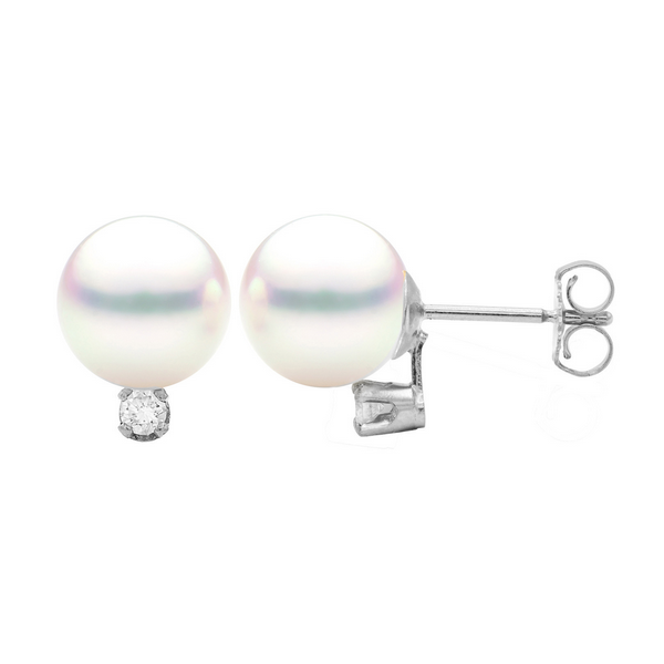 Pearl and Diamond Stud Earrings Baxter's Fine Jewelry Warwick, RI