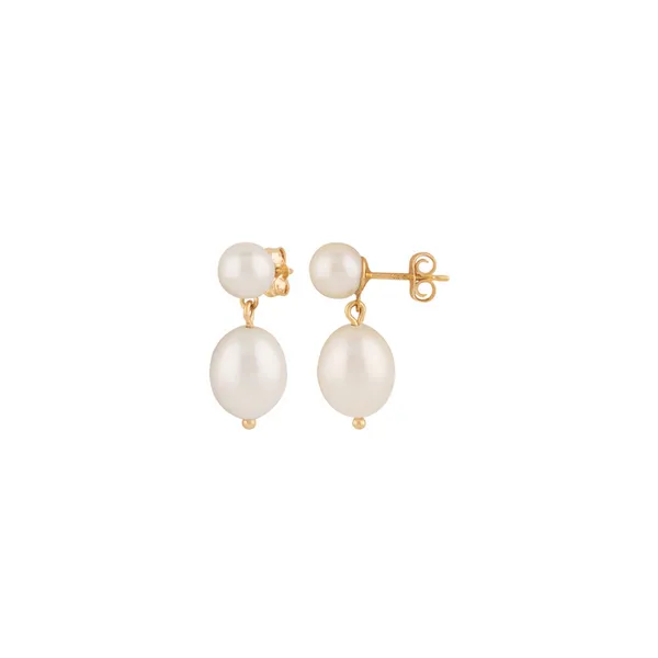 14k Double White Pearl Drop Baxter's Fine Jewelry Warwick, RI