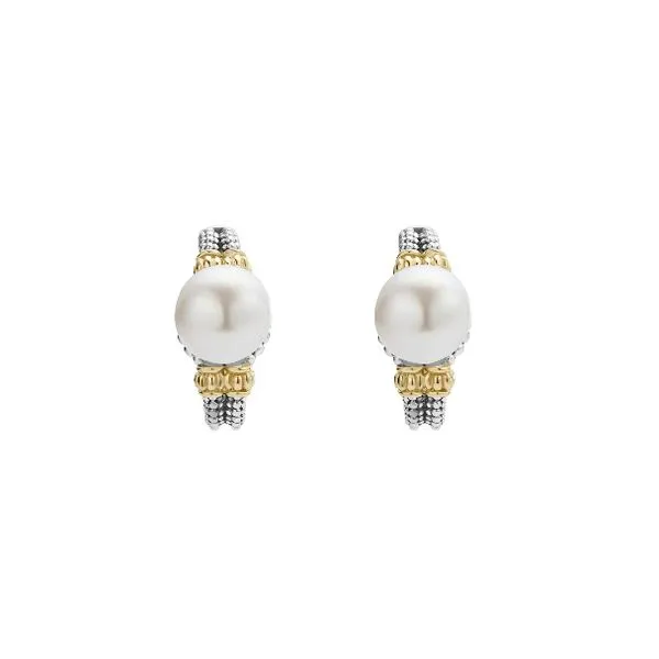 Two Tone Caviar Pearl Earrings Image 2 Baxter's Fine Jewelry Warwick, RI