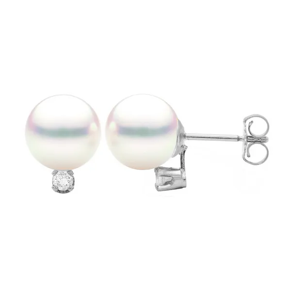 Pearl and Diamond Stud Earrings Baxter's Fine Jewelry Warwick, RI
