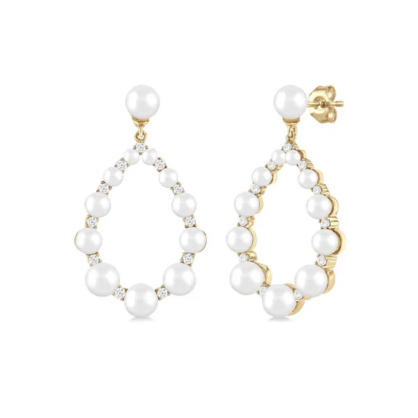 Pearl Drop Diamond Fashion Earrings Baxter's Fine Jewelry Warwick, RI