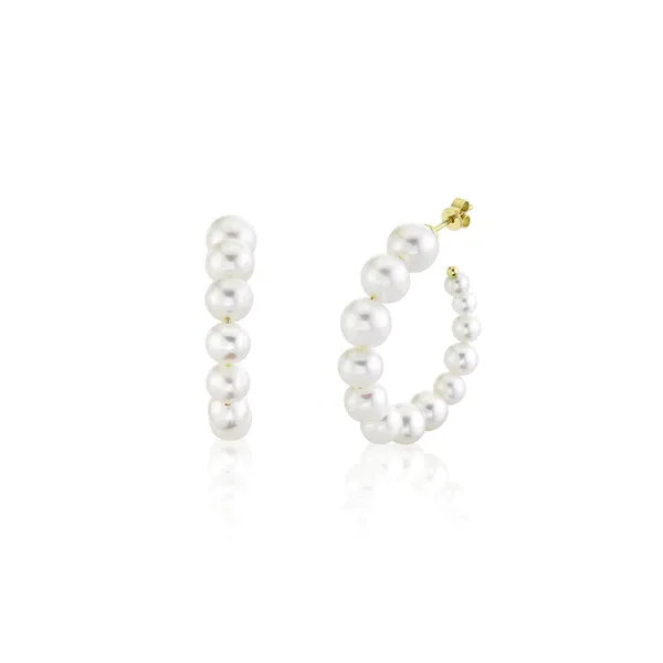 Cultured Pearl Hoop Earrings Baxter's Fine Jewelry Warwick, RI