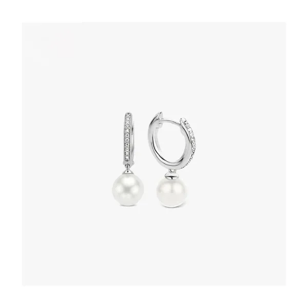Pearl CZ Drop Earrings