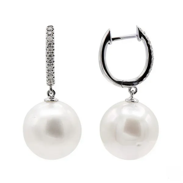 Dangle South Sea Pearl and Diamond Earrings