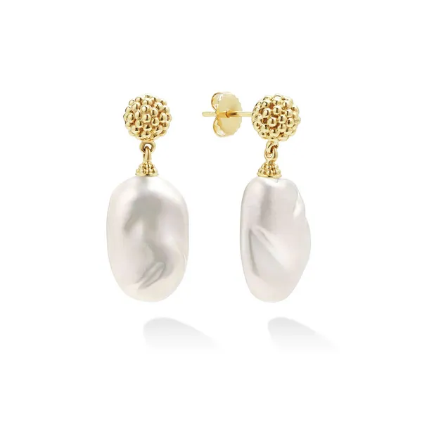 Baroque Pearl Drop Earrings thumb image 1