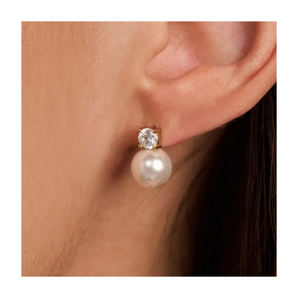 CZ Pearl Studs Image 2 Baxter's Fine Jewelry Warwick, RI