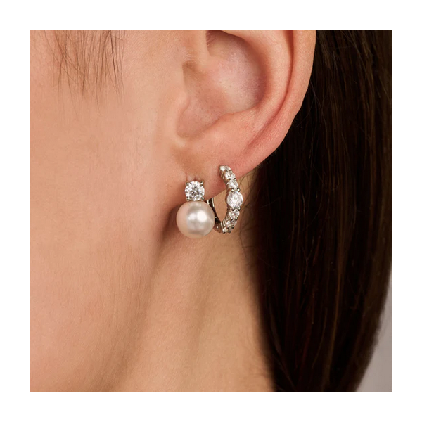Zirconia Pearl Earrings Image 2 Baxter's Fine Jewelry Warwick, RI