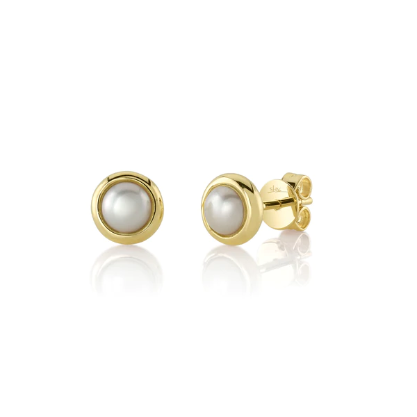 Cultured Pearl Bezel Stud Earrings Baxter's Fine Jewelry Warwick, RI