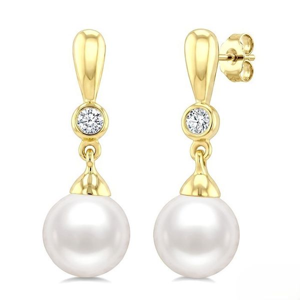 Pearl & Diamond Drop Earrings Baxter's Fine Jewelry Warwick, RI