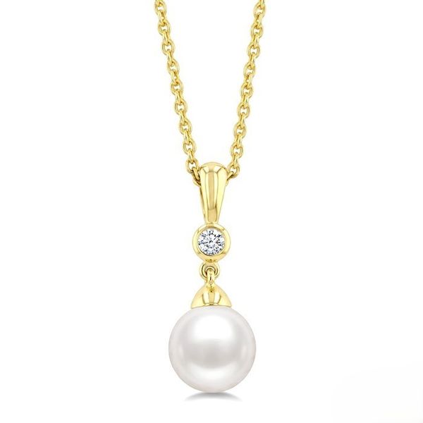 Pearl & Diamond Drop Pendant Baxter's Fine Jewelry Warwick, RI