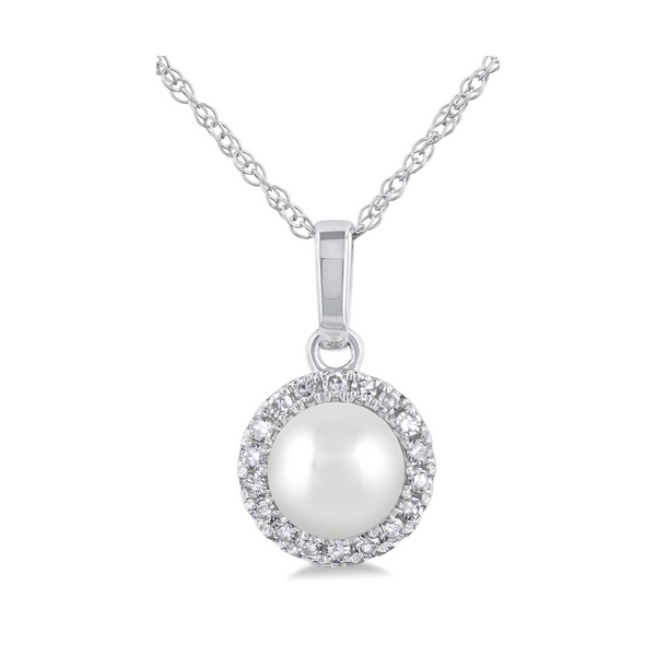 Oval Pearl and Diamond Pendant Baxter's Fine Jewelry Warwick, RI