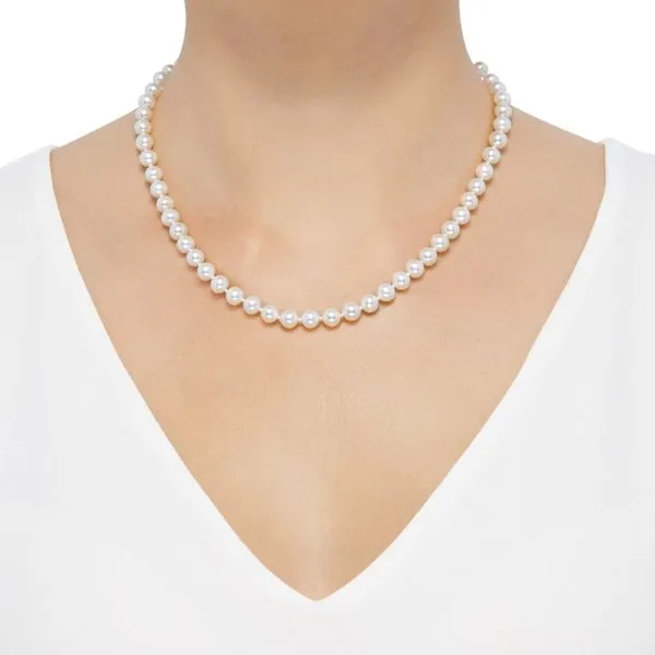 7mm White Pearl Strand Necklace thumb image 2