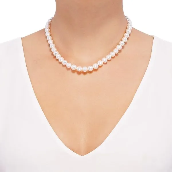 8-8.5 mm White Pearl Strand Necklace thumb image 2