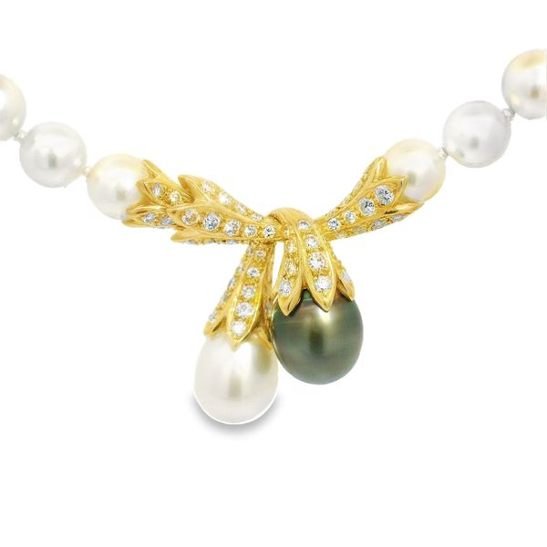Double Drop Pearl Necklace Image 2 Baxter's Fine Jewelry Warwick, RI