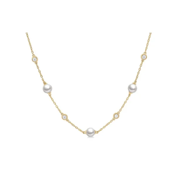 Pearl & Diamond Station Necklace Baxter's Fine Jewelry Warwick, RI