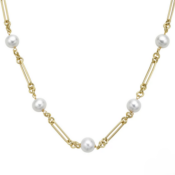 14K Tin Cup Freshwater Pearl Necklace Baxter's Fine Jewelry Warwick, RI